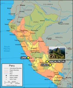 map of peru lima cusco machu picchu